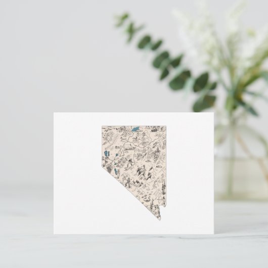 Nevada Afbeelding Kaart Antiek State Chart (Staand voorkant)