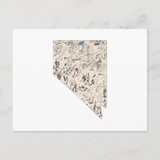 Nevada  Afbeelding Kaart Antiek State Chart (Voorkant)