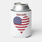 Nevada American Flag Heart Blikjeskoeler (Blikje Achterkant)