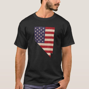 Nevada Amerikaanse Vlag Vintage T-shirt