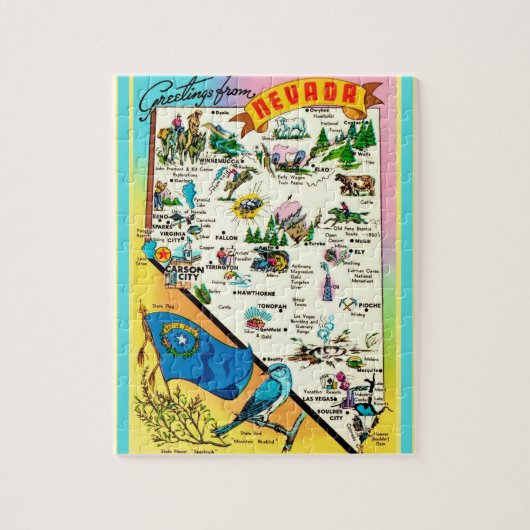 Nevada ansichtkaart 8x10 kaart puzzel (Verticaal)