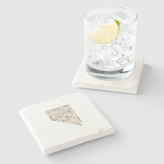 Nevada Antiek Afbeelding Kaart State Chart Stenen Onderzetter (Zijkant)