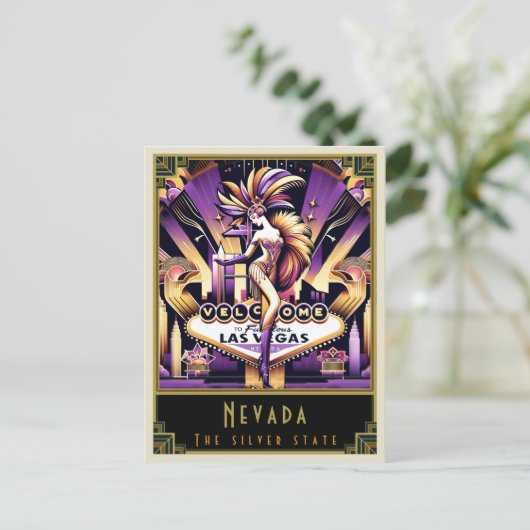 Nevada | Art. Deco Briefkaart (Staand voorkant)