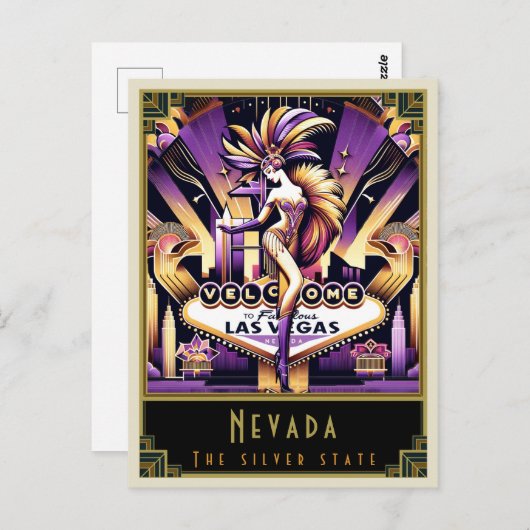 Nevada | Art. Deco Briefkaart (Voorkant / Achterkant)