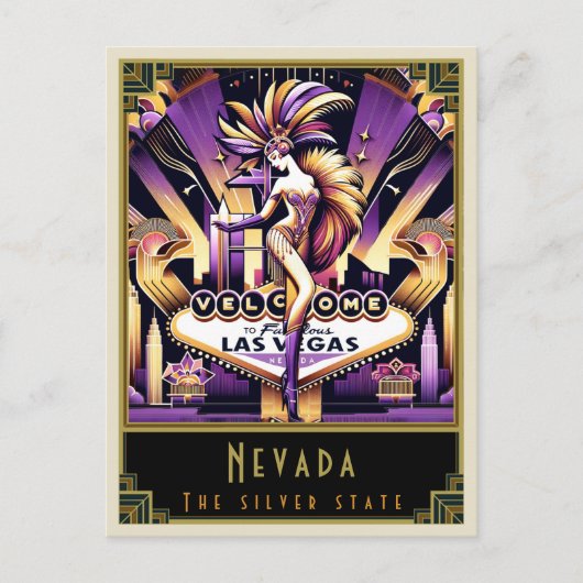 Nevada | Art. Deco Briefkaart (Voorkant)