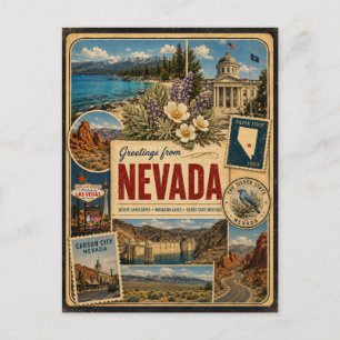 Nevada authentieke vintage stijl ansichtkaart briefkaart