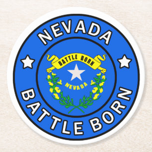 Nevada Battle Born Ronde Kartonnen Onderzetter