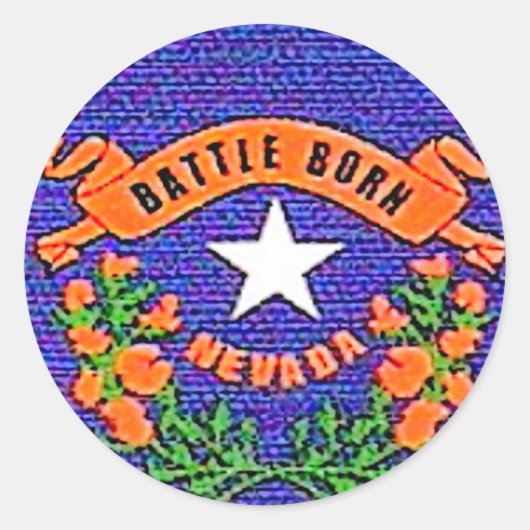 Nevada Battle Born Ronde Sticker (Voorkant)