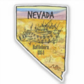 Nevada Battleborn 1864 Rattlesnake State Vorm Sticker (Voorkant)