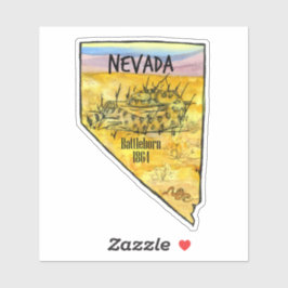 Nevada Battleborn 1864 Rattlesnake State Vorm Sticker