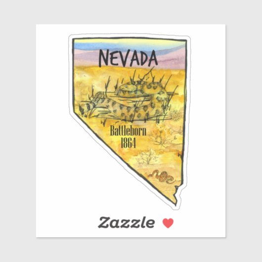 Nevada Battleborn 1864 Rattlesnake State Vorm Sticker (Vel)