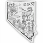 Nevada Battleborn State Symbolen Bighorn Forel Sticker (Voorkant)