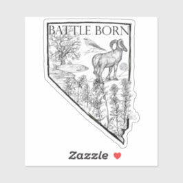 Nevada Battleborn State Symbolen Bighorn Forel Sticker