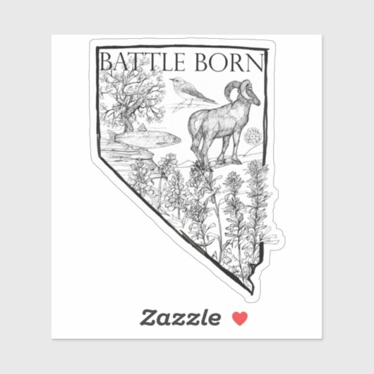 Nevada Battleborn State Symbolen Bighorn Forel Sticker (Vel)