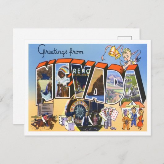 Nevada Big Letters Briefkaart (Voorkant / Achterkant)