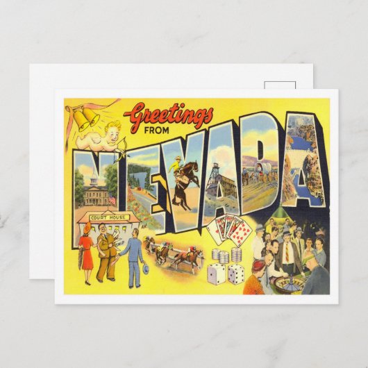 Nevada  Big Letters Briefkaart (Voorkant / Achterkant)