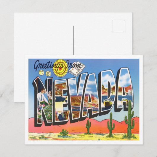 Nevada  Big Letters Briefkaart (Voorkant / Achterkant)