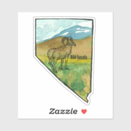 Nevada Bighorn Wildlife Desert Landscape Sticker