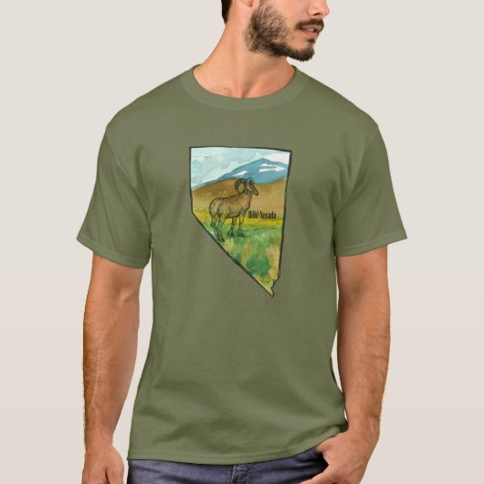 Nevada Bighorn Wildlife Desert Mountains T-shirt (Voorkant)