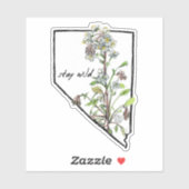 Nevada Blijf Wild White Flower State Vorm Sticker (Vel)