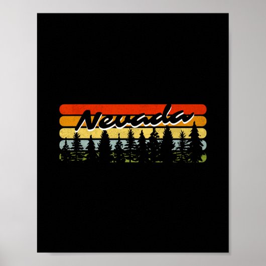 Nevada bos zonsondergang bomen hut thema souvenir poster (Voorkant)