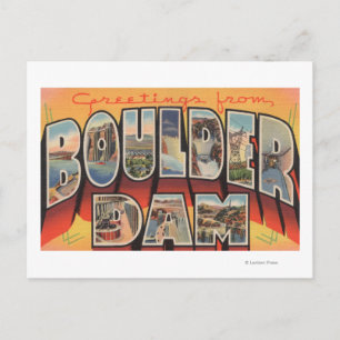 Nevada - Boulder Dam - Grote lettertjes Briefkaart