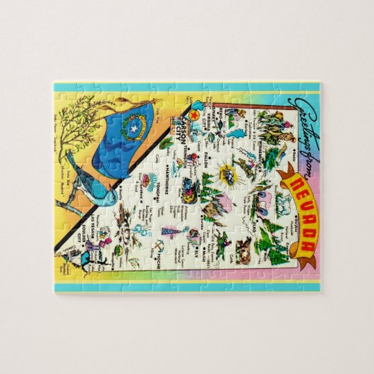 Nevada Briefkaart Kaart Jigsaw Puzzel (Horizontaal)