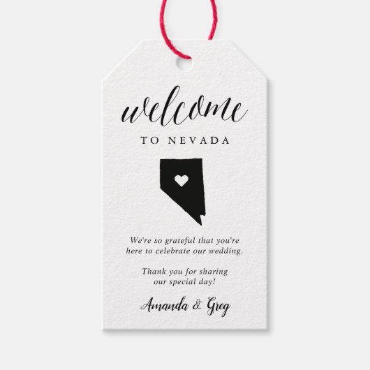 Nevada bruiloft welkom cadeaulabel (Voorkant)