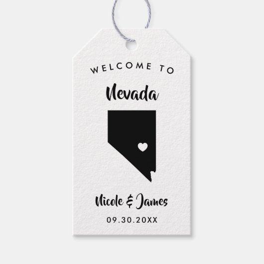 Nevada bruiloft welkomsttas Labels, kaart Cadeaulabel (Voorkant)