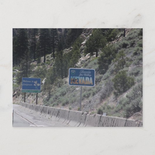 Nevada - California Border Briefkaart (Voorkant)