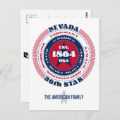Nevada, Carson City, NV, Patriottisch, Monogram Briefkaart (Voorkant / Achterkant)
