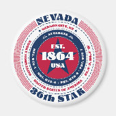 Nevada Circle Typography Souvenir Magnet (Voorkant)