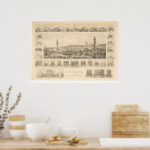 Nevada City, CA. Panoramische kaart 1856 (1184A) Poster (Keuken)