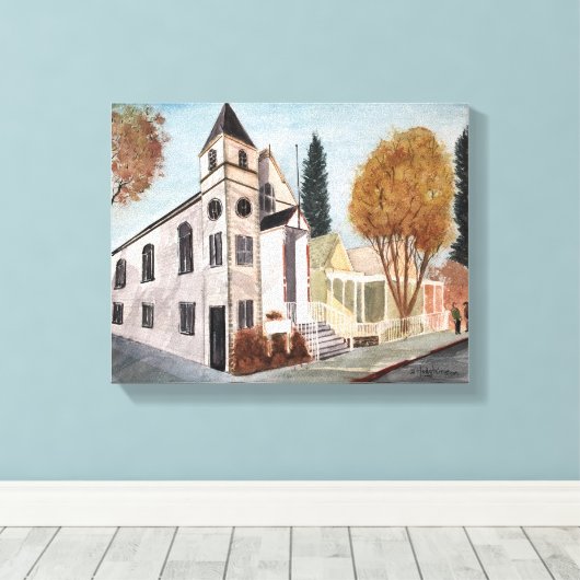 NEVADA CITY - waterverf, verpakte canvas print (Insitu (Houten vloer))