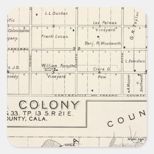 Nevada Colony Vierkante Sticker (Voorkant)