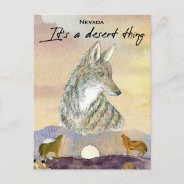 Nevada Coyote Het is een woestijn ding Zonsopgang Briefkaart