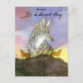 Nevada Coyote Het is een woestijnding Zonsondergan Briefkaart (Voorkant)