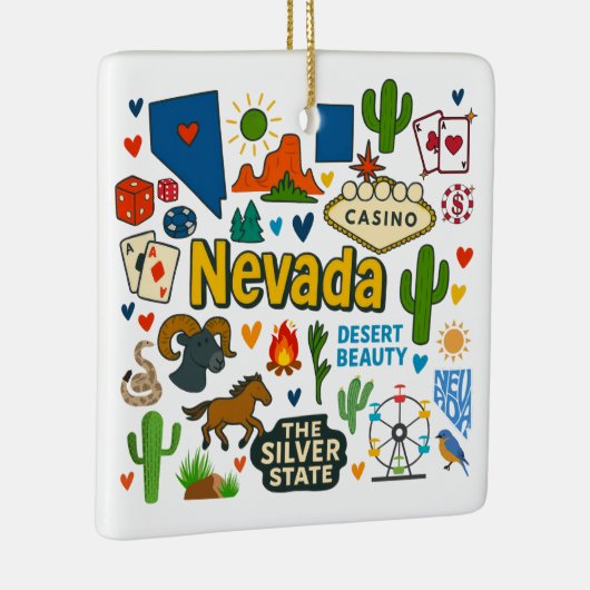 Nevada Custom Family Trip Christmas Keramisch Ornament (Rechts)