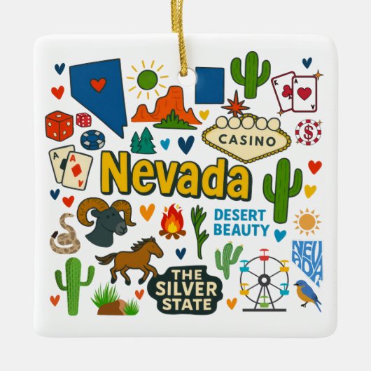 Nevada Custom Family Trip Christmas Keramisch Ornament (Voorkant)