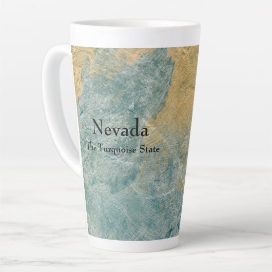 Nevada De Turkoois Staat Latte Mok (Linkerhoek)