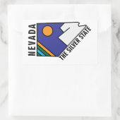 Nevada, de zilveren staat rechthoekige sticker (Tas)