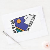 Nevada, de zilveren staat rechthoekige sticker (Envelop)