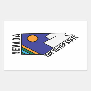 Nevada, de zilveren staat rechthoekige sticker