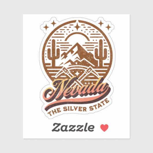 Nevada, de zilveren staat sticker (Vel)