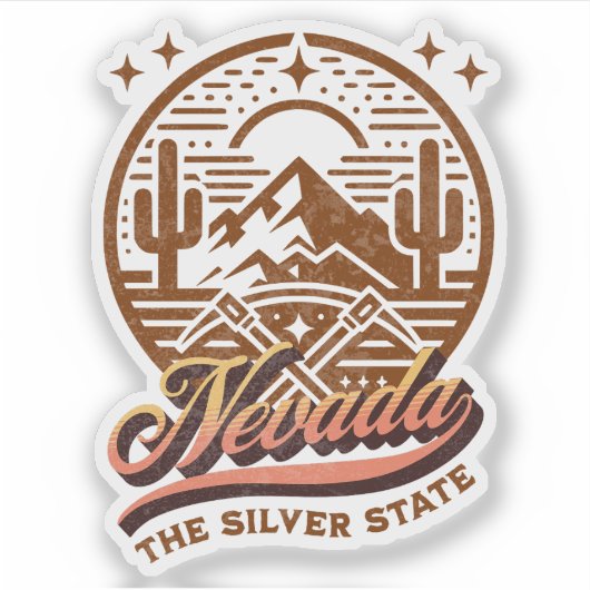 Nevada, de zilveren staat sticker (Voorkant)