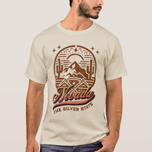 Nevada, de zilveren staat t-shirt (Voorkant)