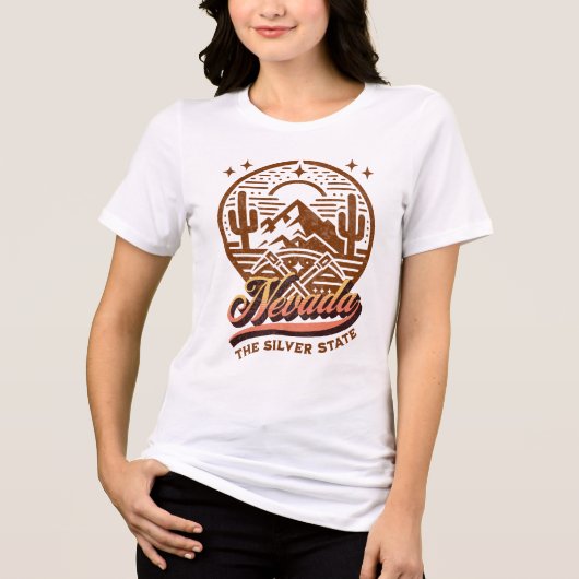 Nevada, de zilveren staat Tri-Blend shirt (Voorkant)
