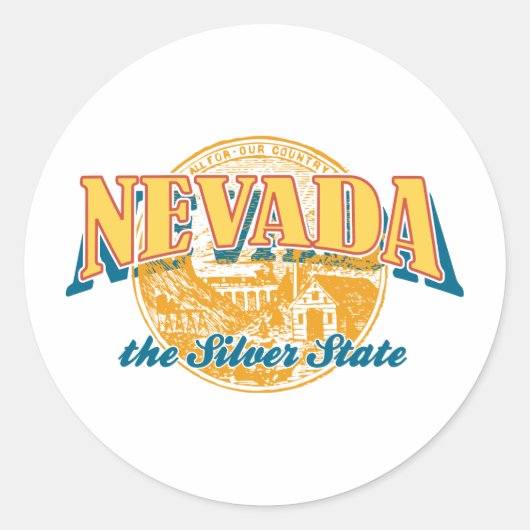 Nevada - de zilverstaat ronde sticker (Voorkant)