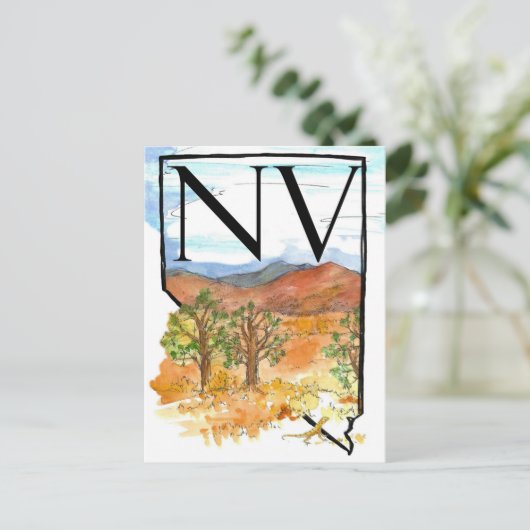 Nevada Desert Mountains Juniper Trees Souvenir Briefkaart (Staand voorkant)