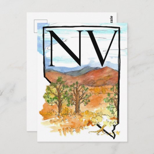 Nevada Desert Mountains Juniper Trees Souvenir Briefkaart (Voorkant / Achterkant)